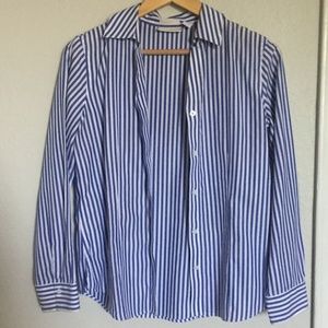 Blue and white Stripped button down